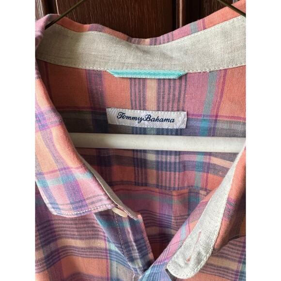 Tommy Bahama 100% Linen Striped Multicolor Button Down shirt XXL - Picture 3 of 10